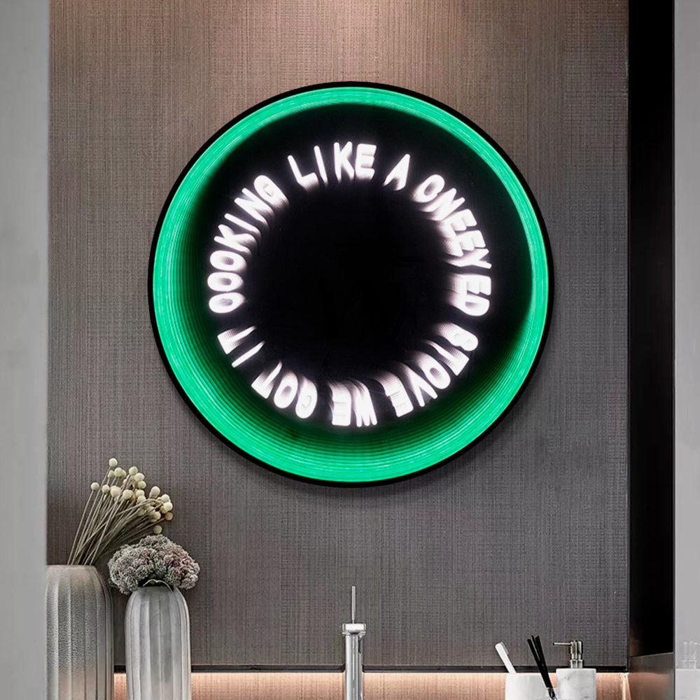Green Aperture Lighting Installation Art