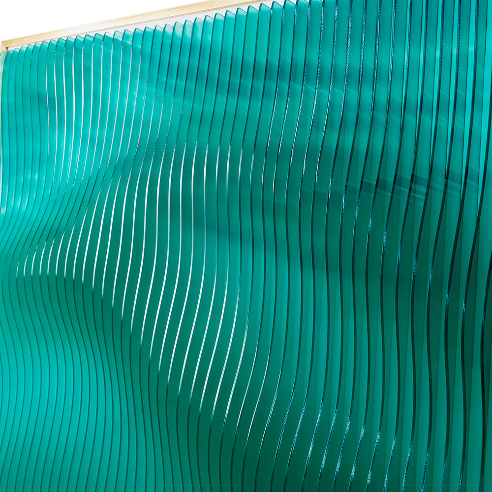 Green Wave Pattern Acrylic Installation Art-2
