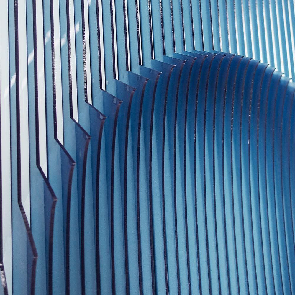Blue Concave Round Acrylic Installation Art