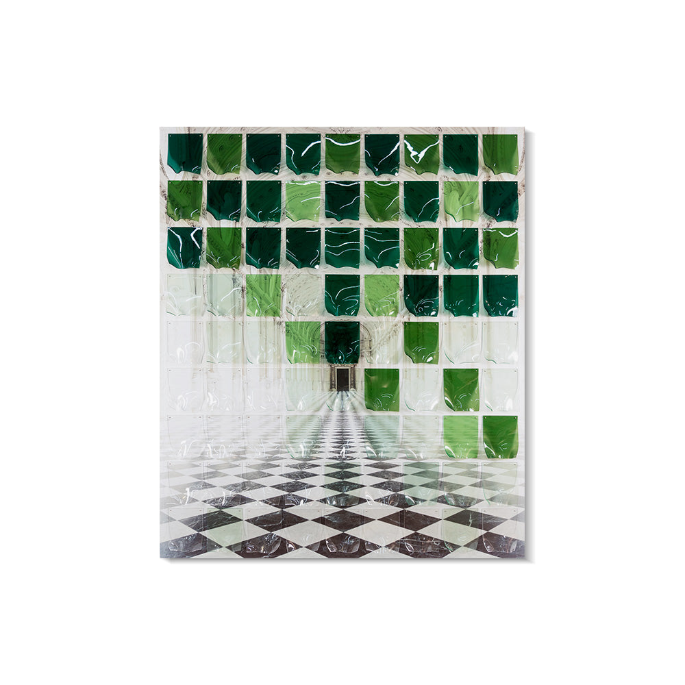 Green Gradient Mosaic Acrylic Installation Art
